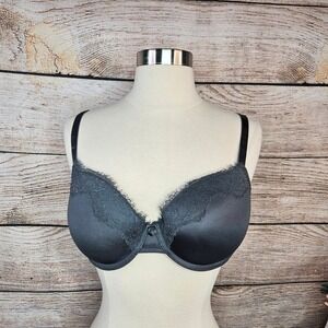 Auden Gray Lace Trim Underwire Bra Everyday Comfort Lingerie Size‎ 34D